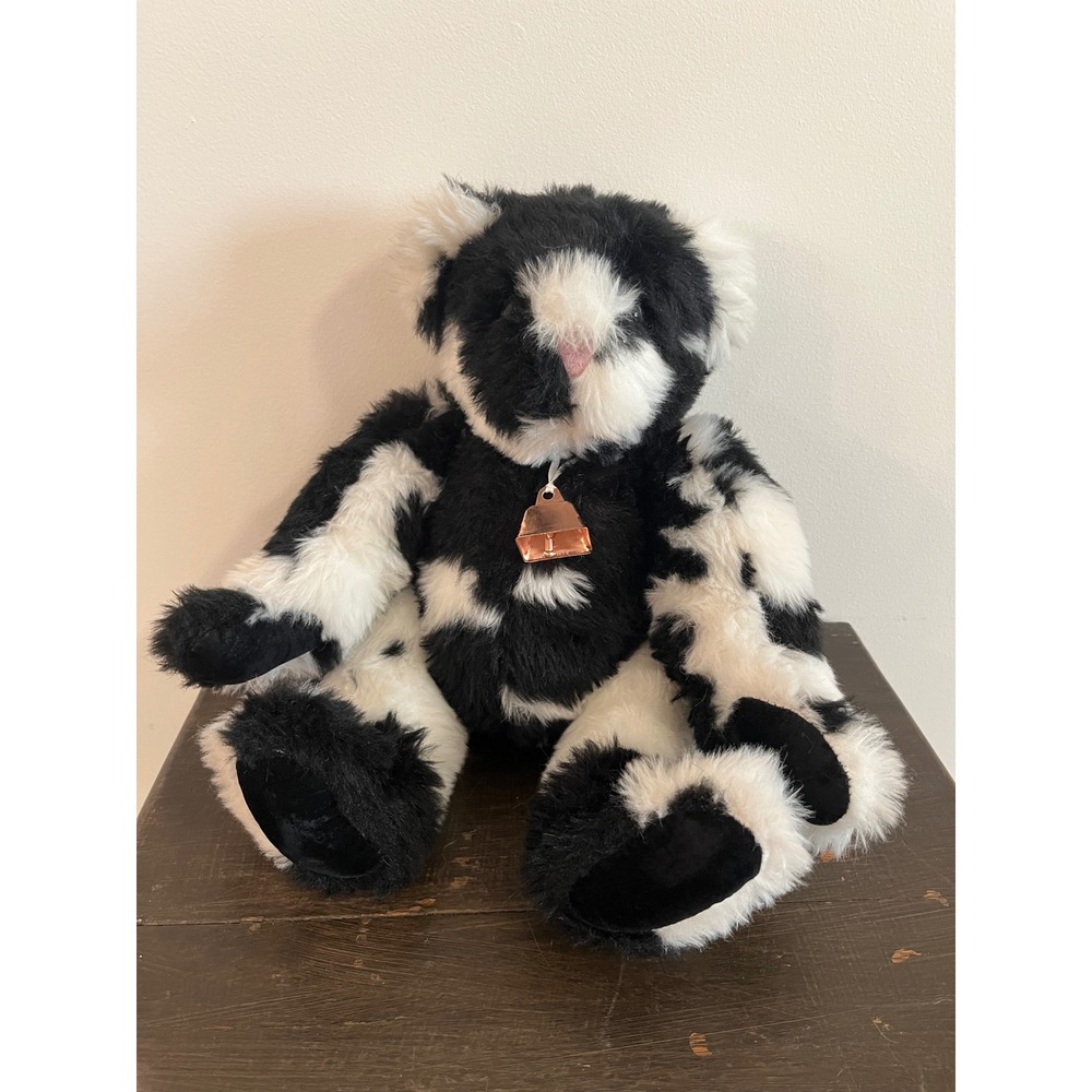 Vermont Teddy Bear Holstein Bear Cow Print Plush 15" Valentine Gift Toy